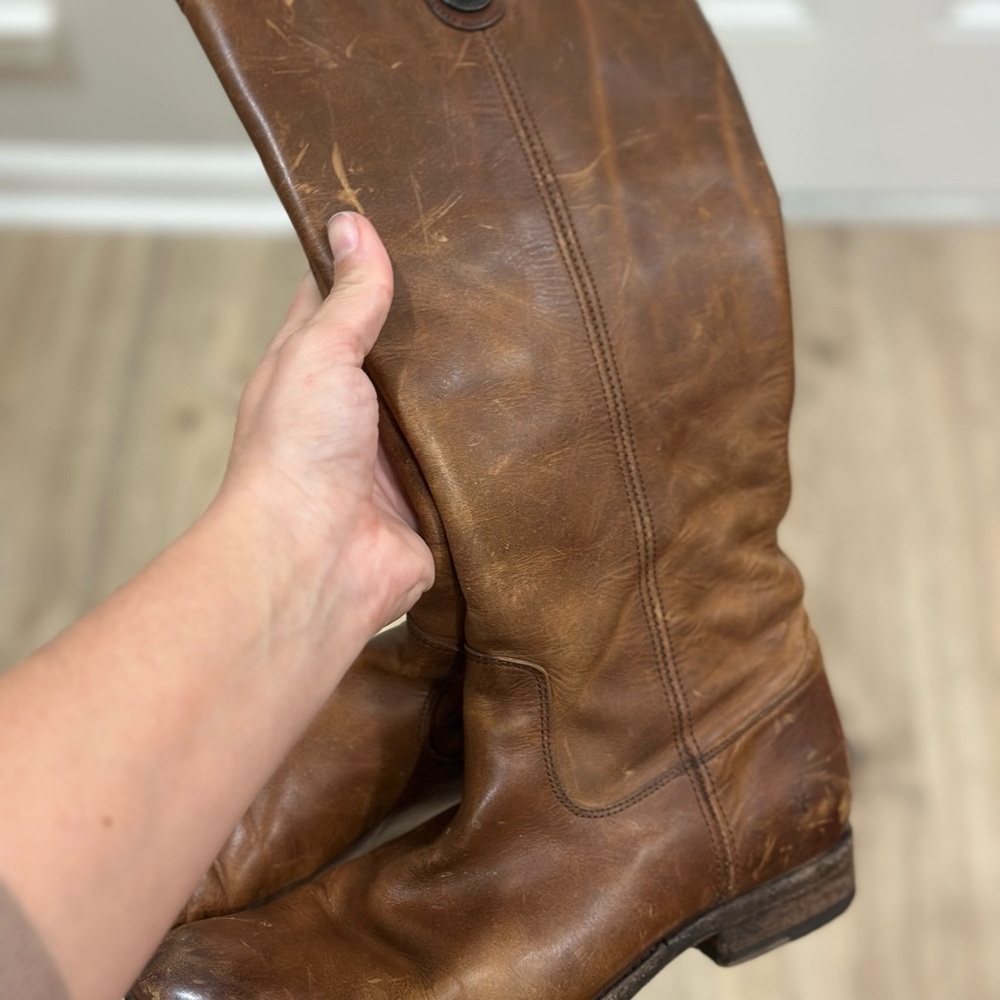 Brown Leather Tall Boots